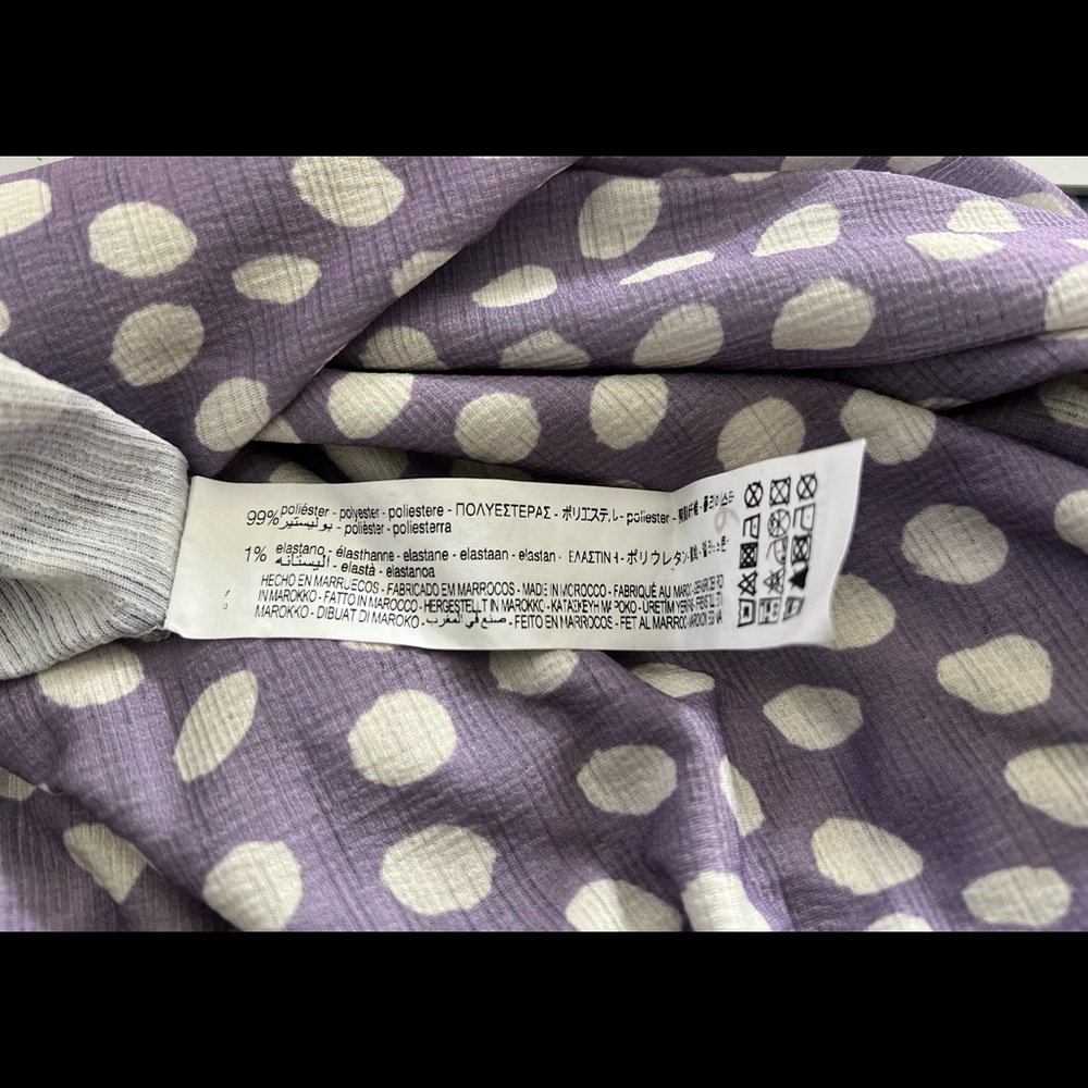 Womens Zara polka dot purple dress with Ruffles, sz Medium - Picture 9 of 11